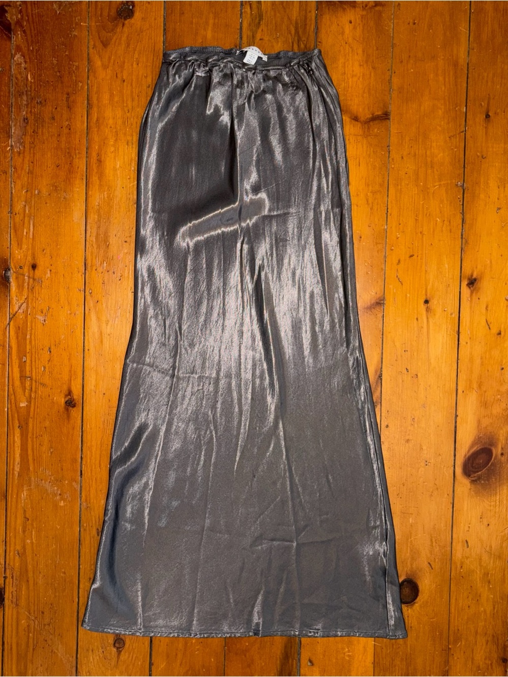 Topshop Charcoal Gray Satin Skirt
